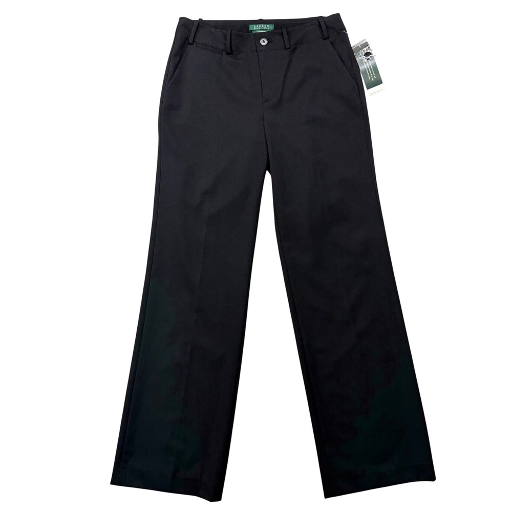 Lauren Ralph Lauren Sanderson Black Pants Women 4 Straight Leg Trousers NWT